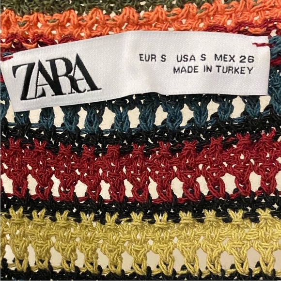 🌟Host Pick 6/25!🌟 NWOT Zara multicolor crochet sweater vest top with ruffles! S - Picture 4 of 6